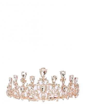 Crystal Bridal Statement Tiara TR330164 Rose Gold